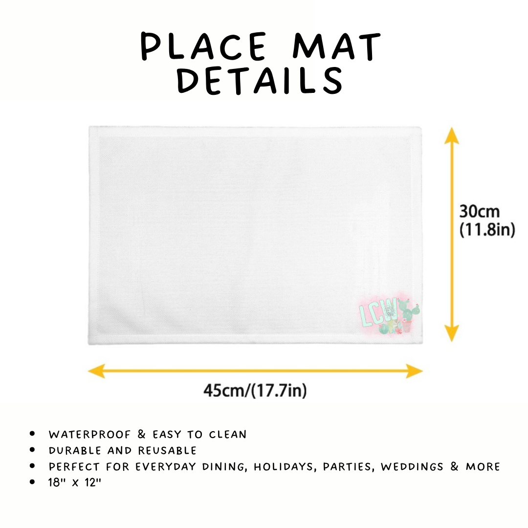 Batch #602 - Table Runners & Placemats - Closes 10/23 - ETA mid Dec - B & W Plaid Placemat
