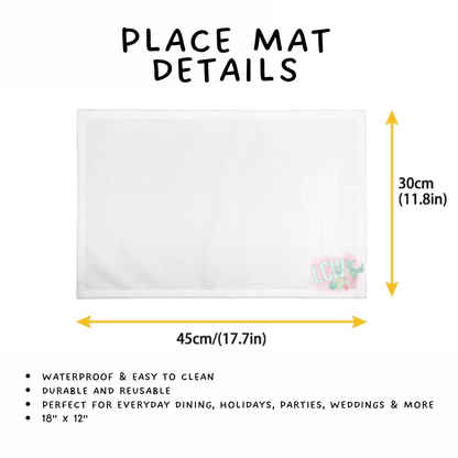 Batch #602 - Table Runners & Placemats - Closes 10/23 - ETA mid Dec - Dis Bday Placemat