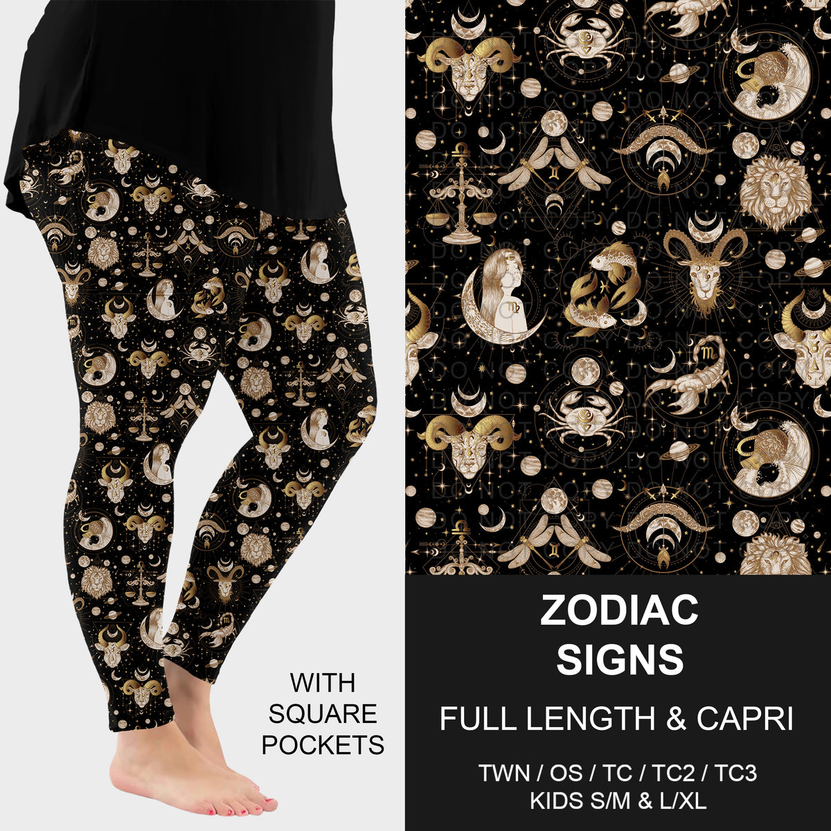 B316 - Preorder Zodiac Signs Leggings w/ Pockets (Closes 10/11. ETA: mid Dec.)