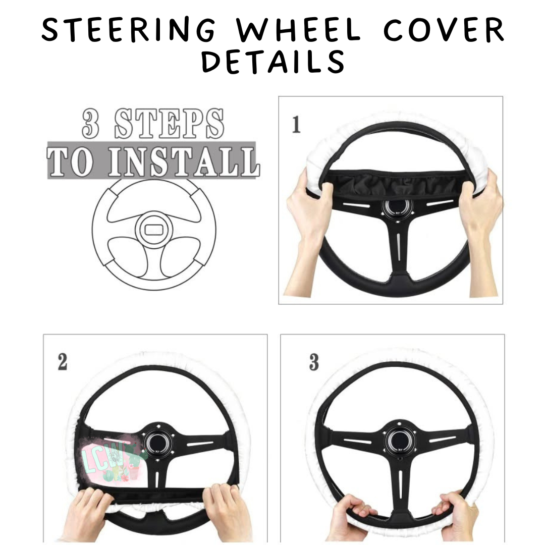 Batch #554 - Car Accessories 3 - Closes 7/10 - ETA early/mid Sept - Floral Mick Steering Wheel Cover