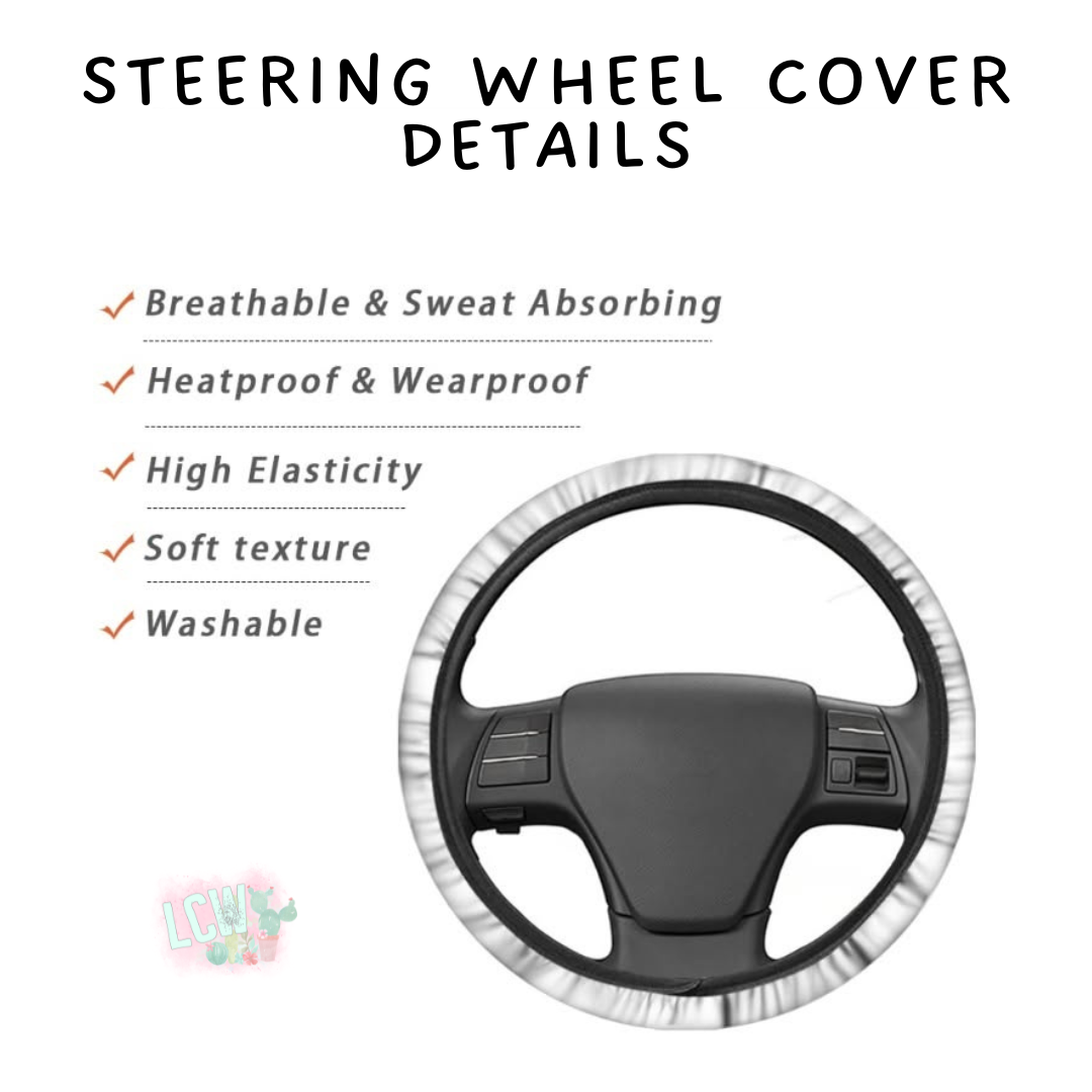 Batch #554 - Car Accessories 3 - Closes 7/10 - ETA early/mid Sept - Blue Floral Steering Wheel Cover