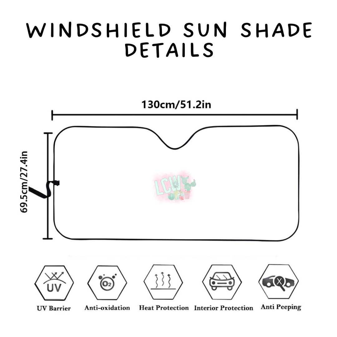 Batch #554 - Car Accessories 3 - Closes 7/10 - ETA early/mid Sept - Blue Floral Windshield Sun Shade