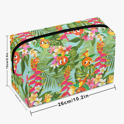 Tropical Orange Bird Large Capacity Travel Cosmetic Bag