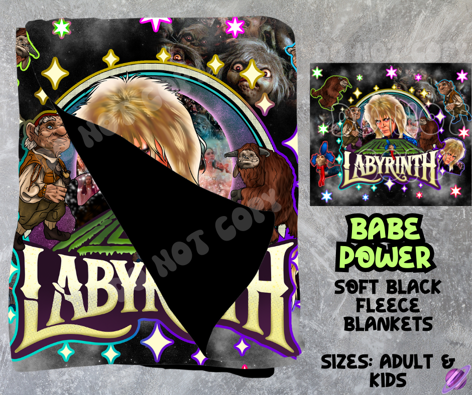 BABE POWER - SOFT BLACK FLEECE THROWS 8 - PREORDER CLOSING 2/21