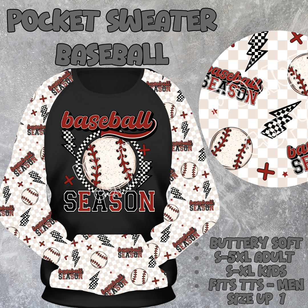 BASEBALL - POCKET SWEATSHIRT - POCKET SWEATER OUTFITS 2 PREORDER CLOSING 2/19