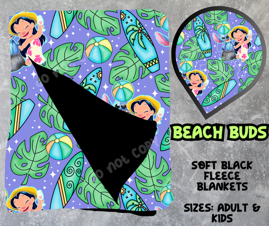 BEACH BUDS - SOFT BLACK FLEECE THROWS 8 - PREORDER CLOSING 2/21