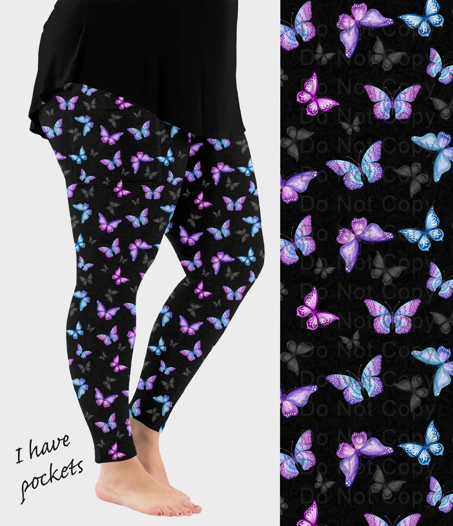 RTS - Butterflies Leggings w/ Pockets