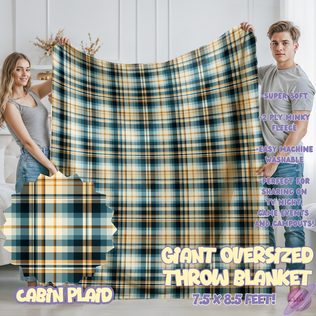 CABIN PLAID- GIANT SHAREABLE THROW BLANKETS ROUND 12-PREORDER CLOSING 3/2