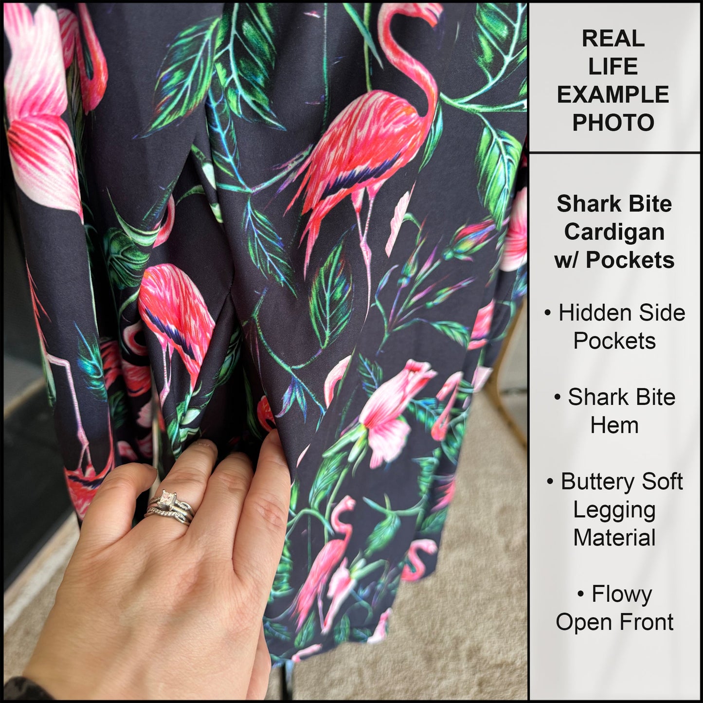 RTS - Flamingo Cardigan w/ Pockets