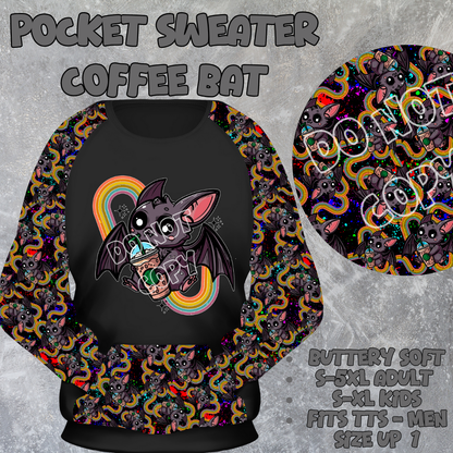 COFFEE BAT - POCKET SWEATSHIRT - POCKET SWEATER OUTFITS 2 PREORDER CLOSING 2/19