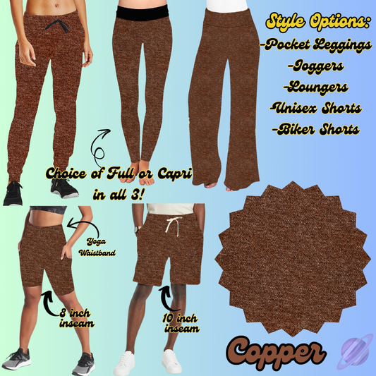 COPPER - LEGGING/JOGGER/LOUNGER/SHORTS - COLOR DENIM RUN PREORDER CLOSING 1/22