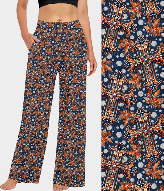 RTS - Cross and Leaves Lounge Pants