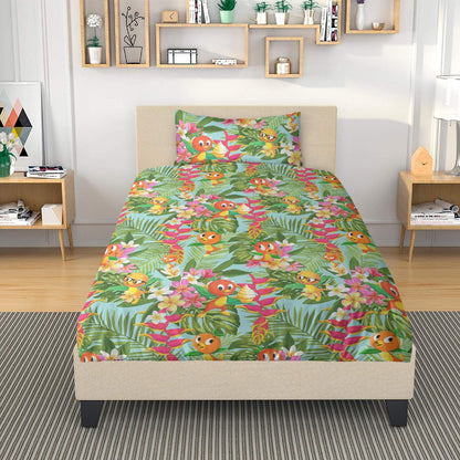 Tropical Orange Bird 3in1 Polyester Bedding Set