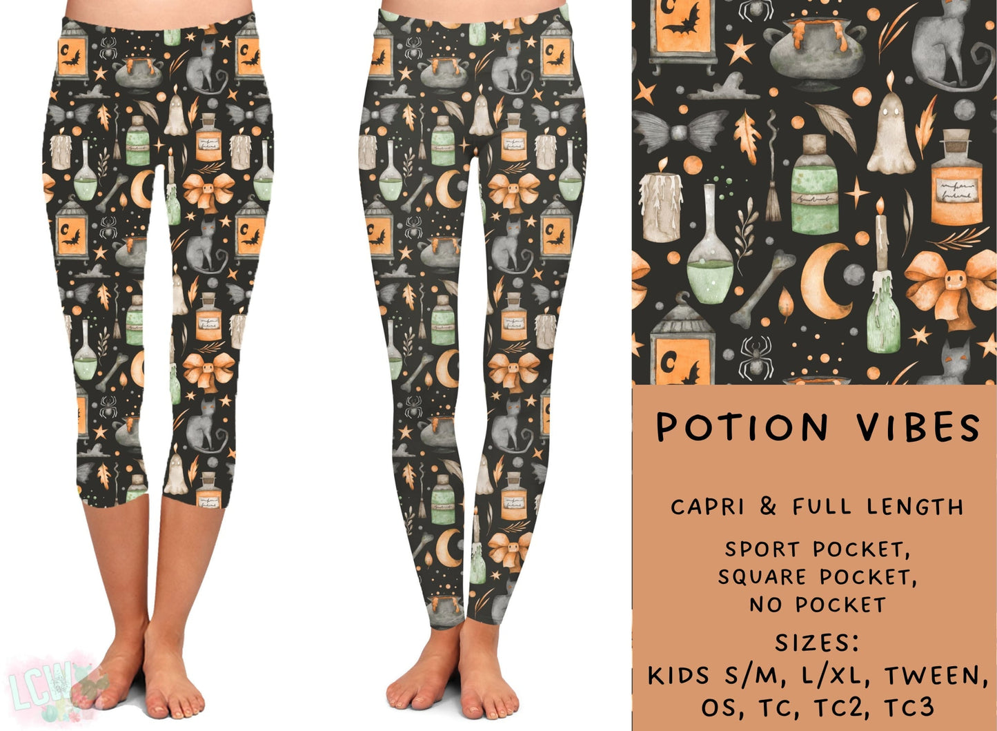 Ready To Ship - Potion Vibes Full and Capri Length Leggings