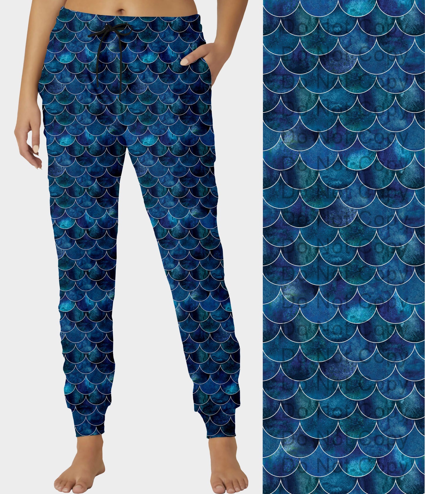 RTS - Dark Blue Mermaid Scales Joggers