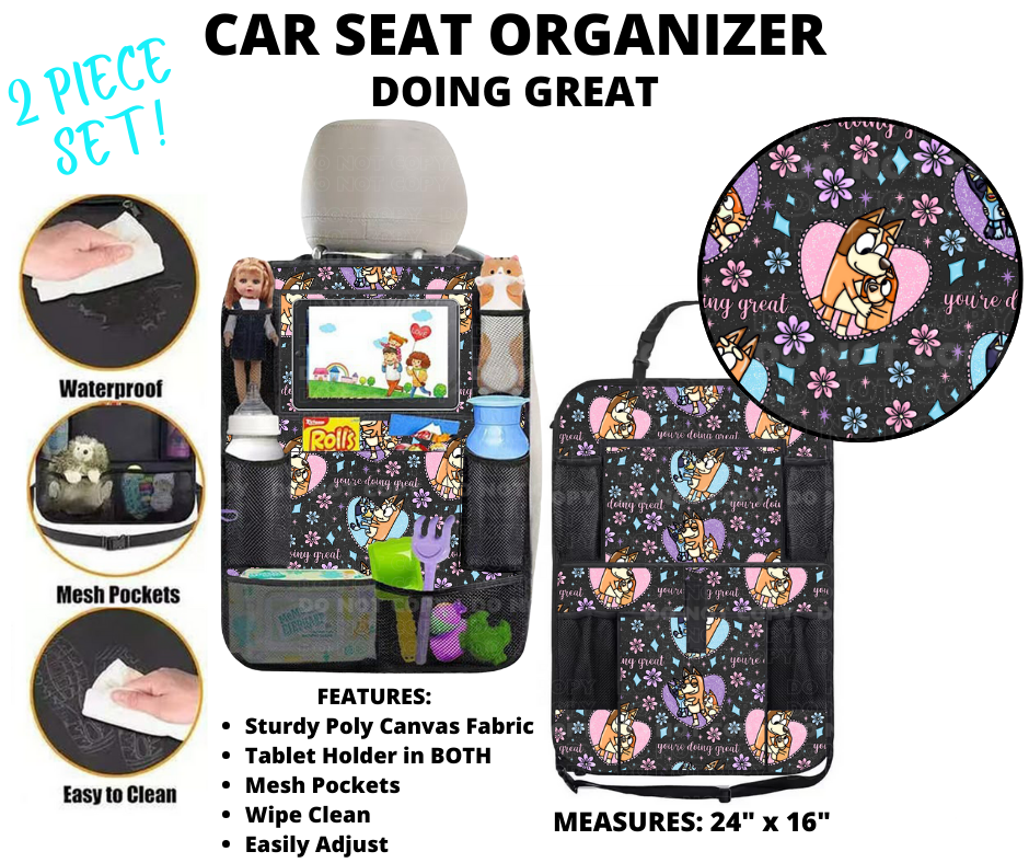 Doing Great Car Seat Organizer 2 Piece Set