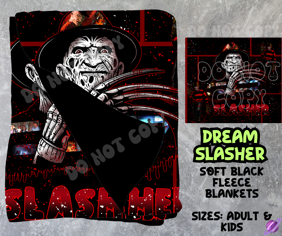 DREAM SLASHER - SOFT BLACK FLEECE THROWS 8 - PREORDER CLOSING 2/21