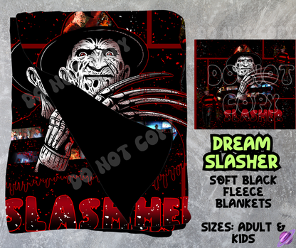 DREAM SLASHER - SOFT BLACK FLEECE THROWS 8 - PREORDER CLOSING 2/21