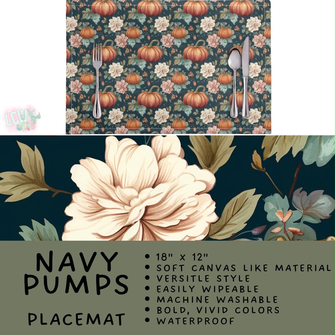 Batch #588 - Table Runners - Closes 9/21 - ETA early/mid Nov - Navy Pumps Placemat