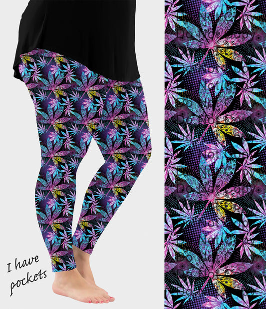 RTS - Electric Haze Leggings w/ Pockets