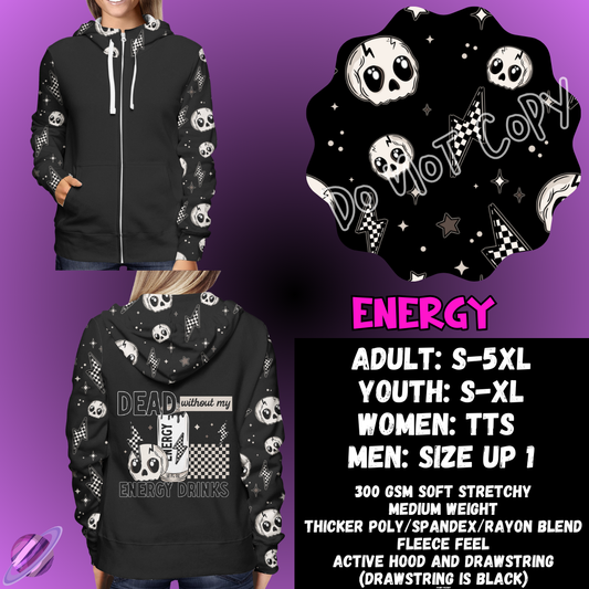 ENERGY - ZIP UP HOODIE OUTFIT RUN PREORDER CLOSES 1/26