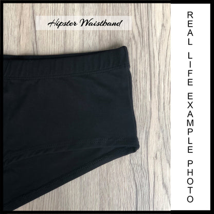 RTS - Solid Black Hipster/High Waist Panties