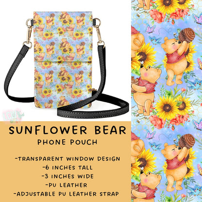 Ready To Ship - Sunflower Bear Phone Pouch