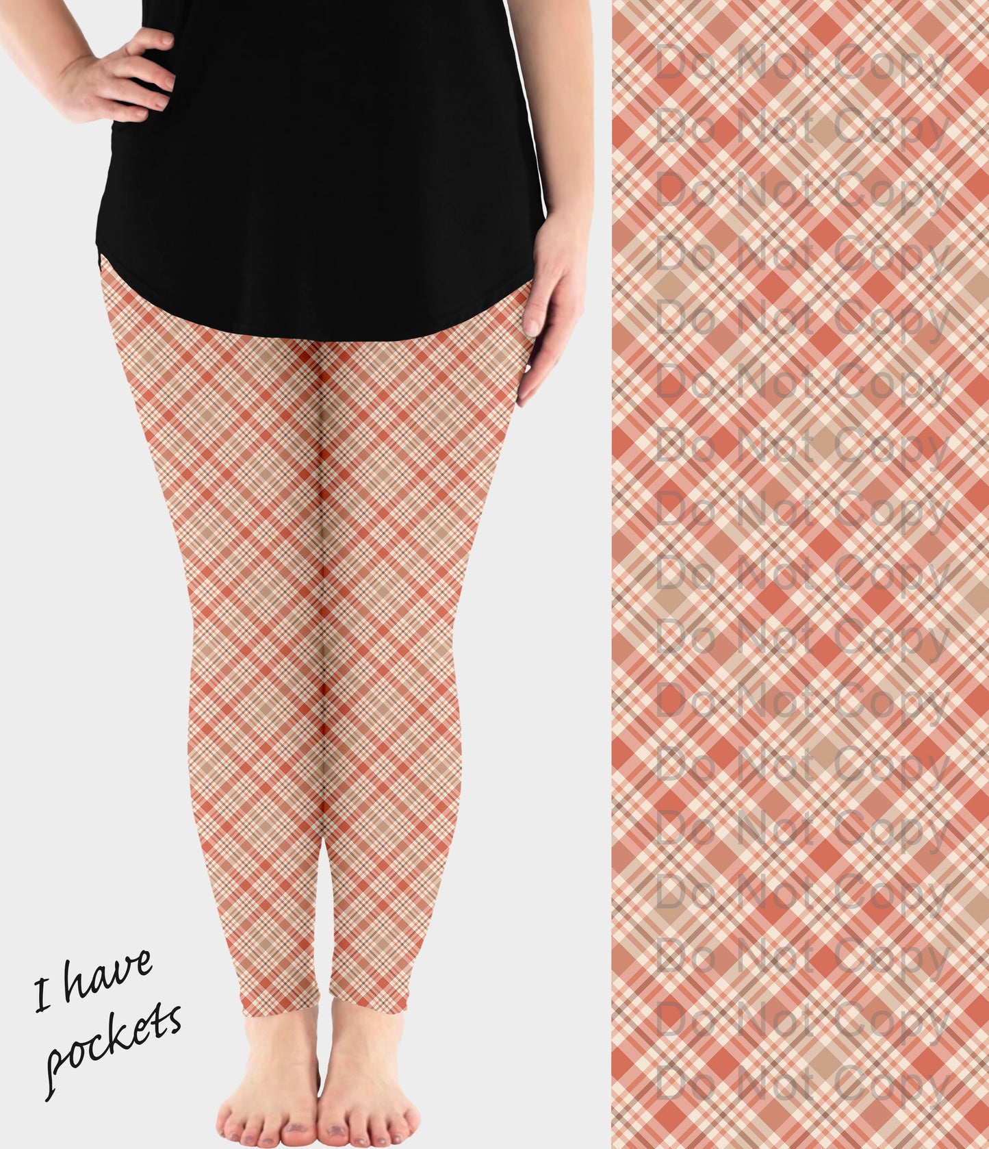 RTS - Fall Vibes Plaid Leggings w/ Pockets