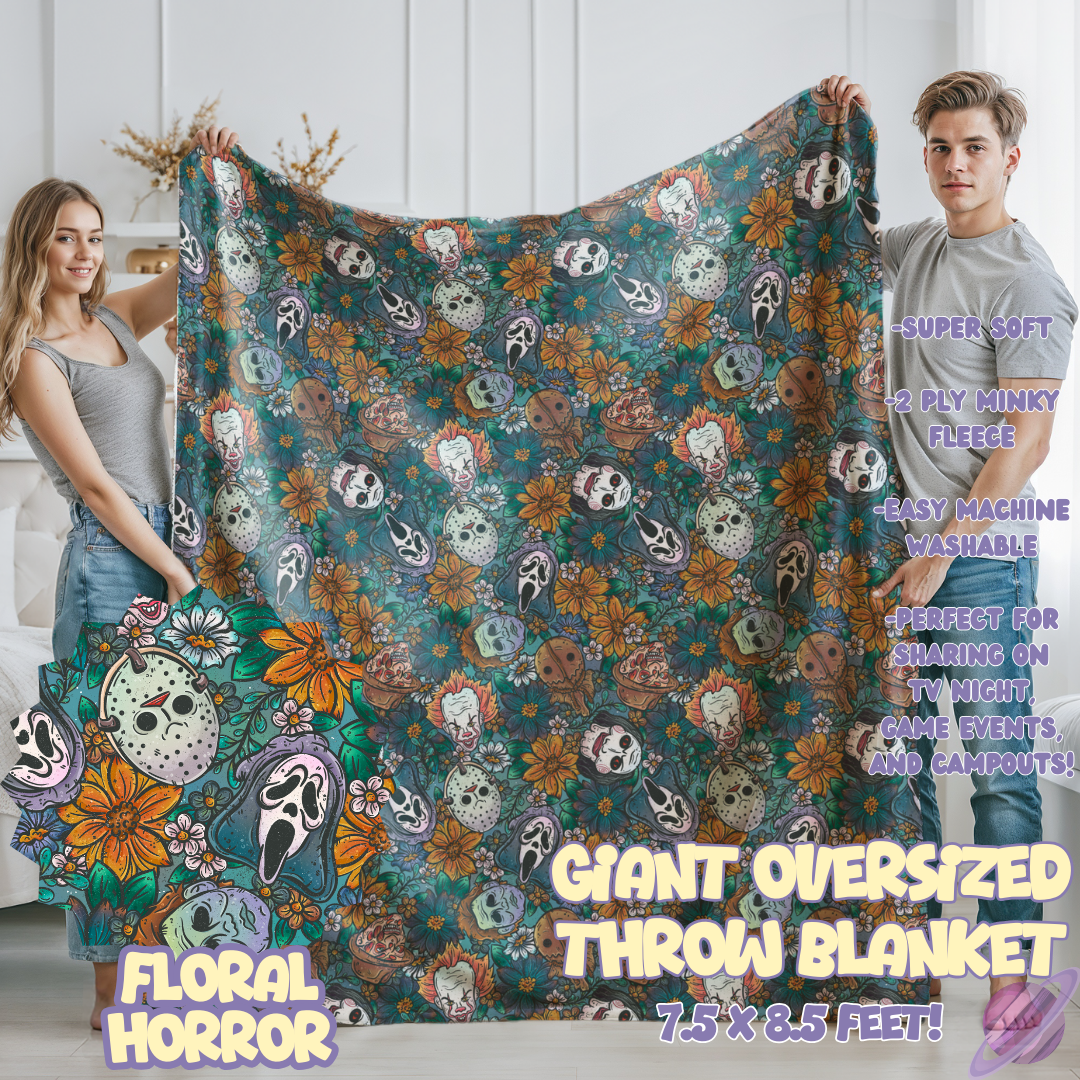 FLORAL HORROR- GIANT SHAREABLE THROW BLANKETS ROUND 12-PREORDER CLOSING 3/2