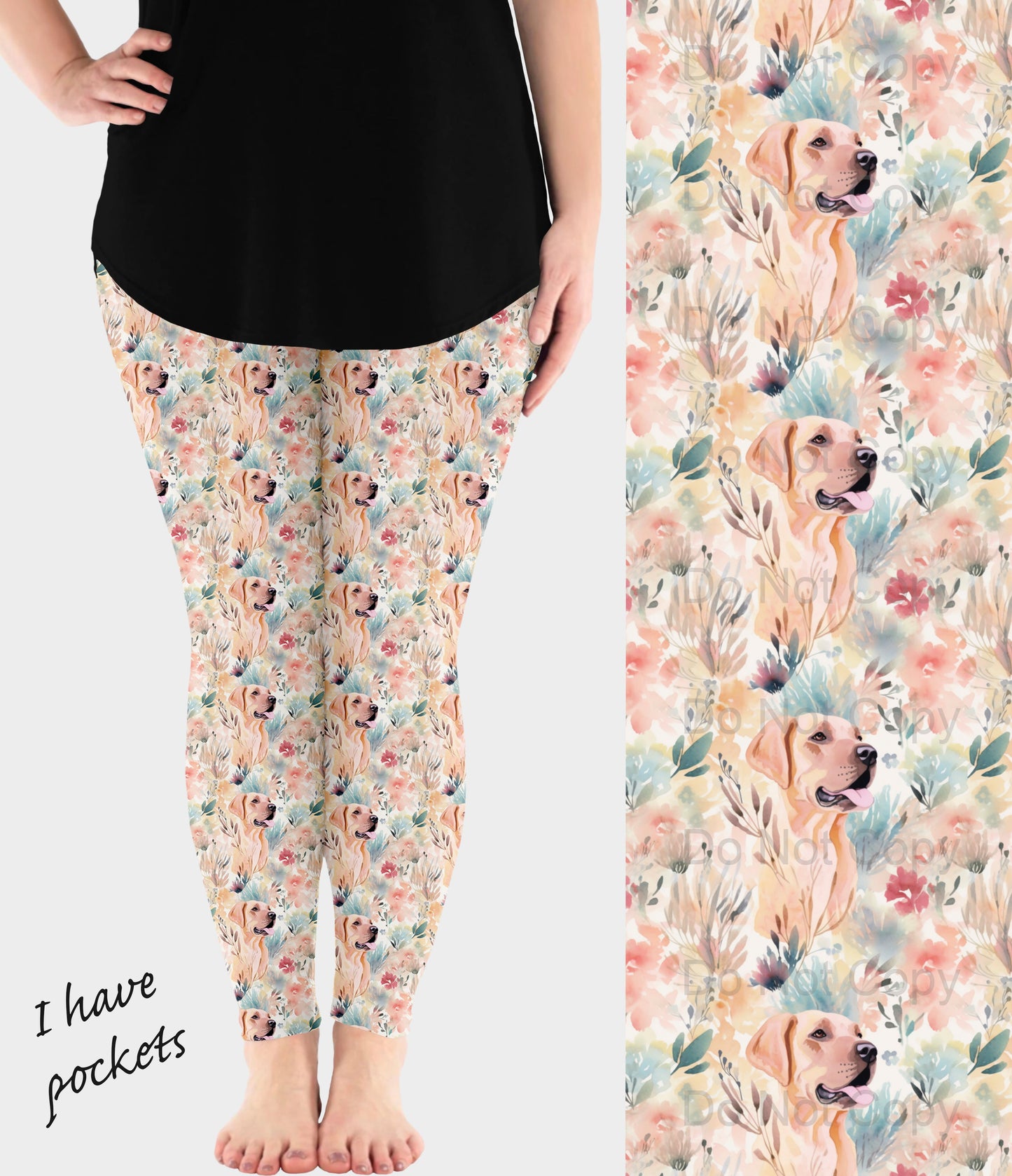 RTS - Golden Lab Leggings w/ Pockets