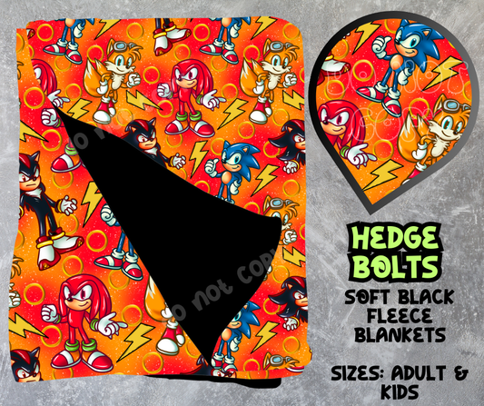 HEDGE BOLTS - SOFT BLACK FLEECE THROWS 8 - PREORDER CLOSING 2/21