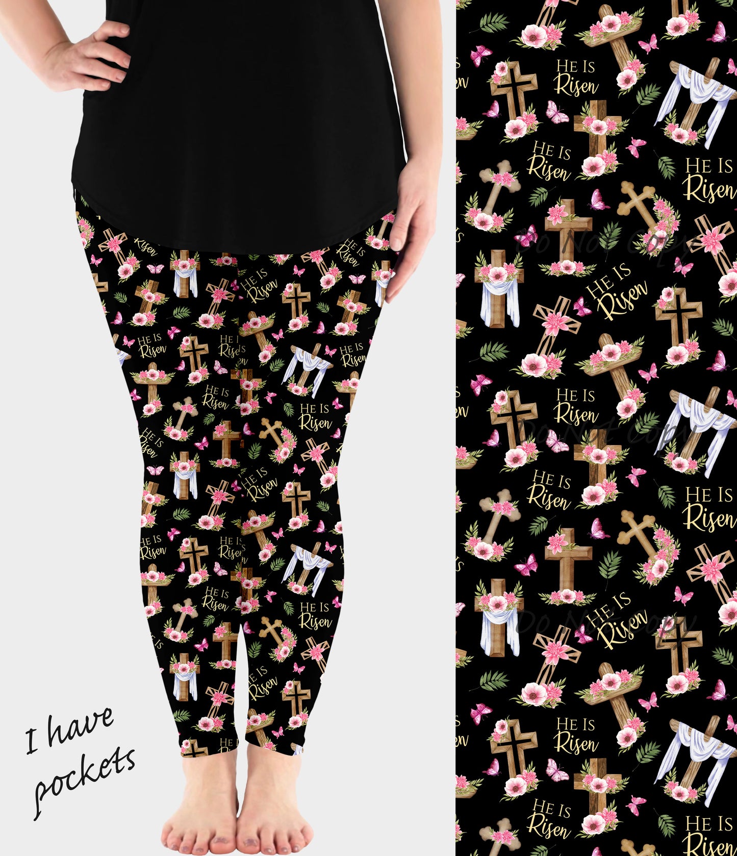 RTS - He Is Risen Leggings w/ Pockets