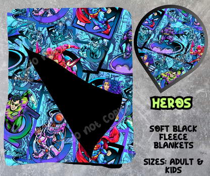 HEROS - SOFT BLACK FLEECE THROWS 8 - PREORDER CLOSING 2/21