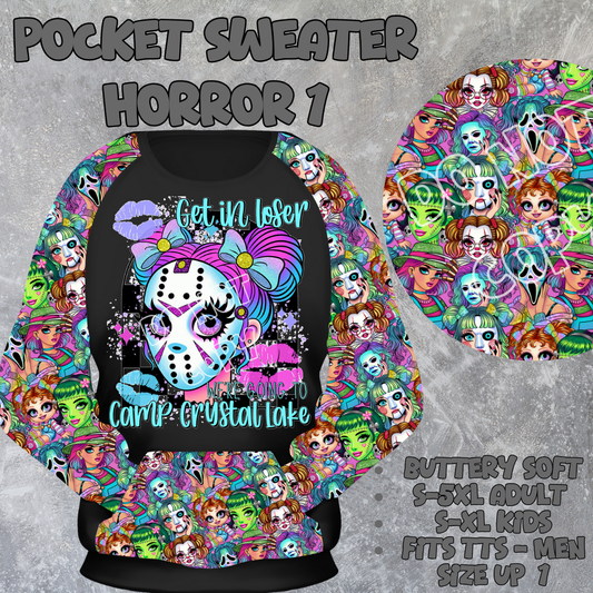 HORROR 1 - POCKET SWEATSHIRT - POCKET SWEATER OUTFITS 2 PREORDER CLOSING 2/19