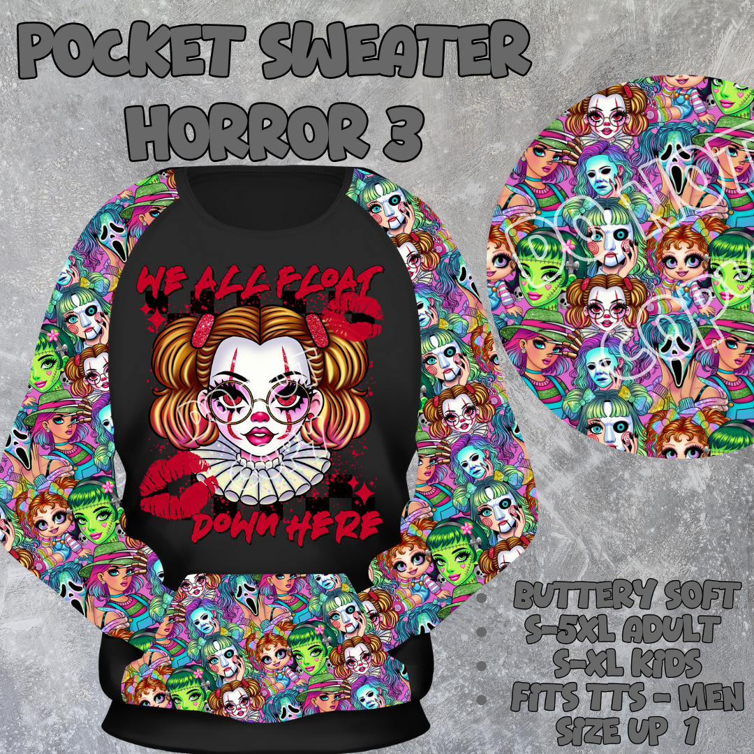 HORROR 3 - POCKET SWEATSHIRT - POCKET SWEATER OUTFITS 2 PREORDER CLOSING 2/19