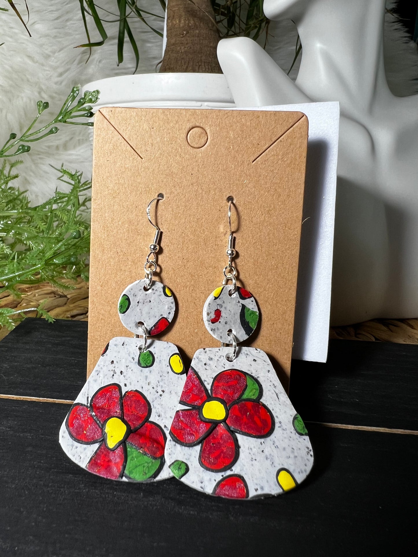 Cartoon Flowers (3D) Hook Earrings