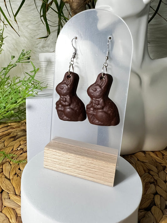 Chocolate Bunnies Hook Earrings