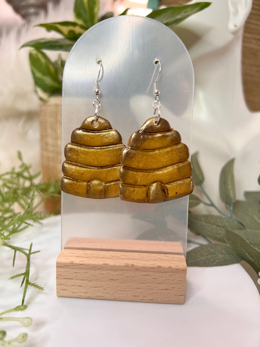 Honey Hive Hook Earrings