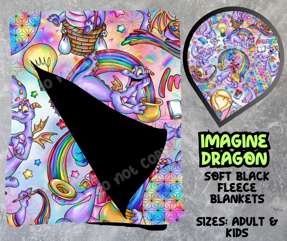 IMAGINE DRAGON - SOFT BLACK FLEECE THROWS 8 - PREORDER CLOSING 2/21