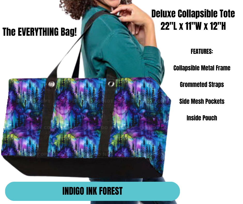 Indigo Ink Forest Collapsible Tote