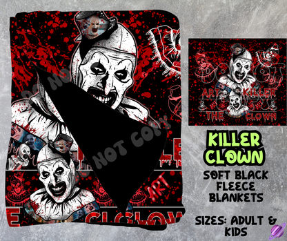 KILLER CLOWN - SOFT BLACK FLEECE THROWS 8 - PREORDER CLOSING 2/21