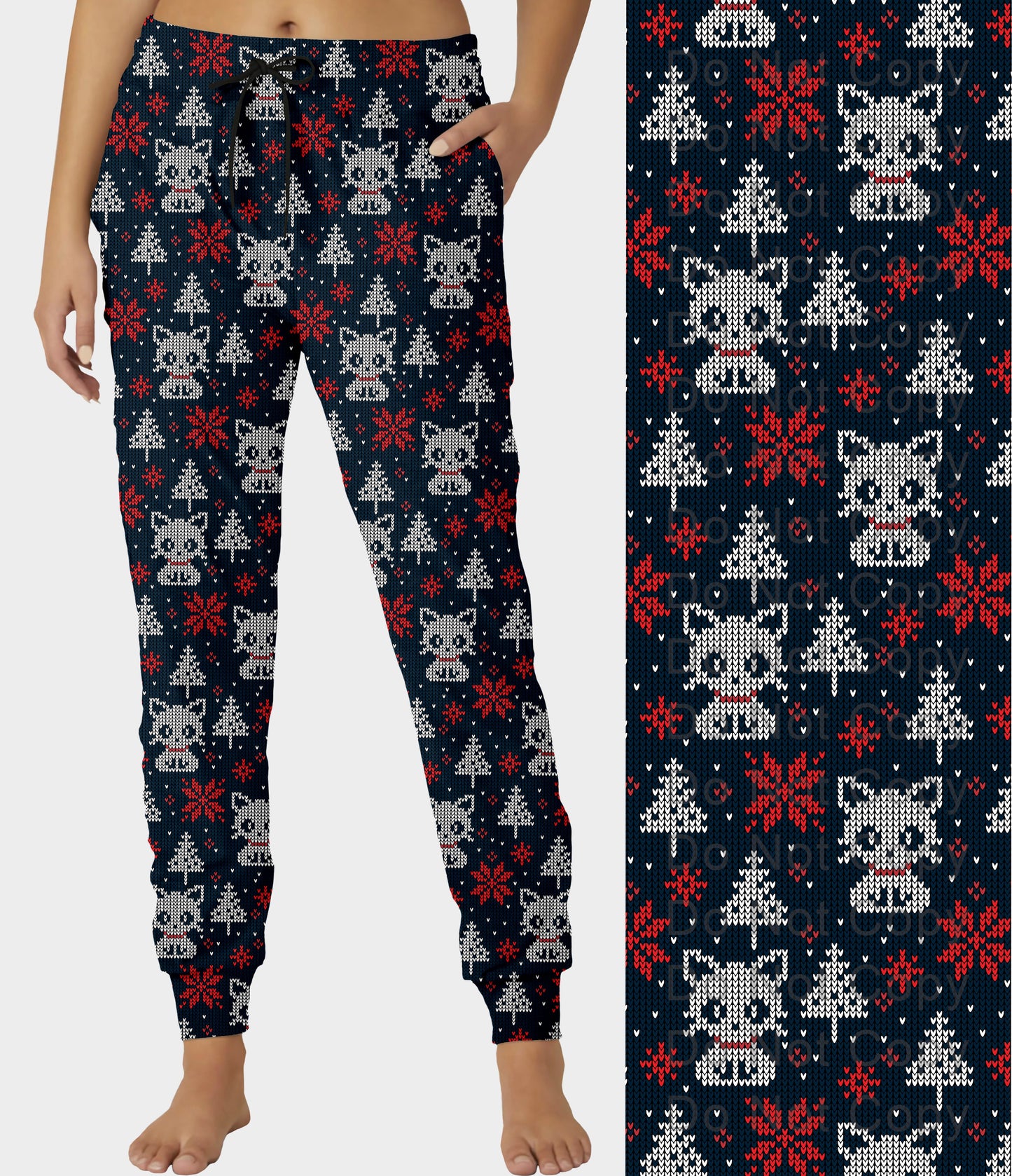 RTS - Kitty Knit Snowflake Jogger Pants