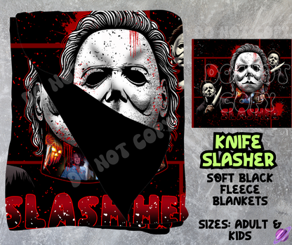 KNIFE SLASHER - SOFT BLACK FLEECE THROWS 8 - PREORDER CLOSING 2/21