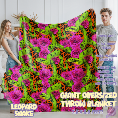 LEOPARD SNAKE- GIANT SHAREABLE THROW BLANKETS ROUND 12-PREORDER CLOSING 3/2