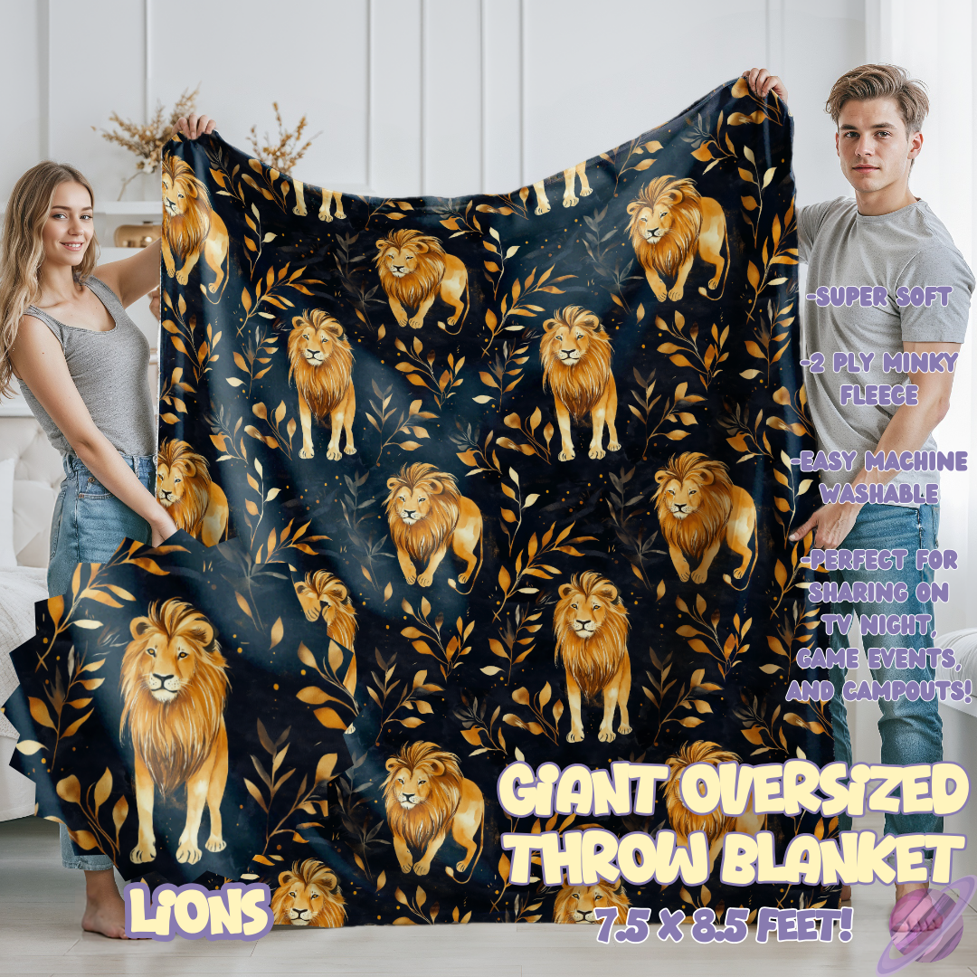 LIONS- GIANT SHAREABLE THROW BLANKETS ROUND 12-PREORDER CLOSING 3/2