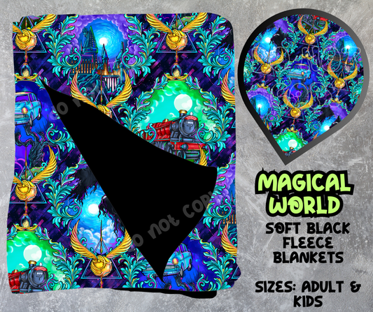 MAGICAL WORLD - SOFT BLACK FLEECE THROWS 8 - PREORDER CLOSING 2/21