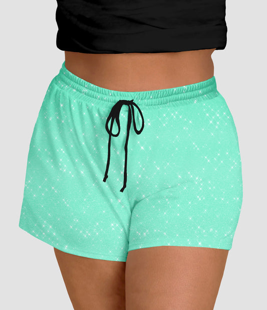 RTS - Mint Sparkle Jogger Shorts