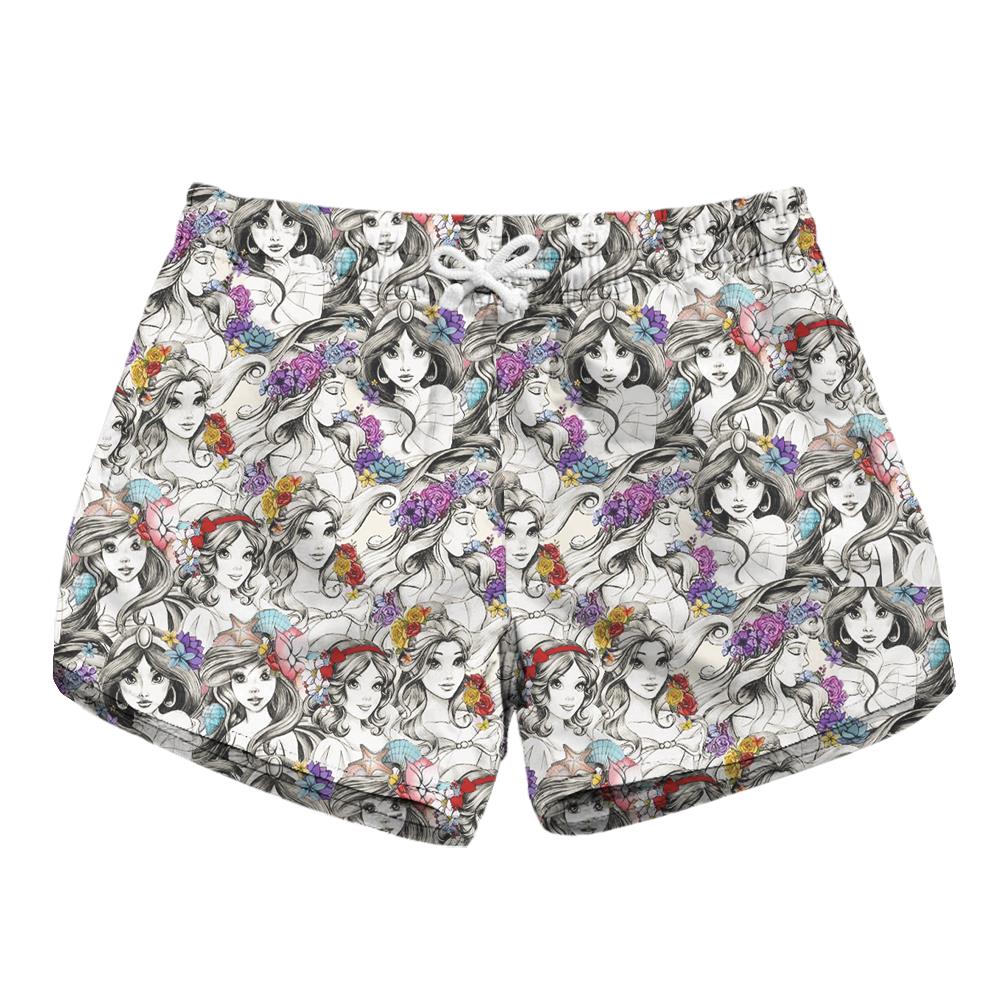 Princess Sketch Shorts