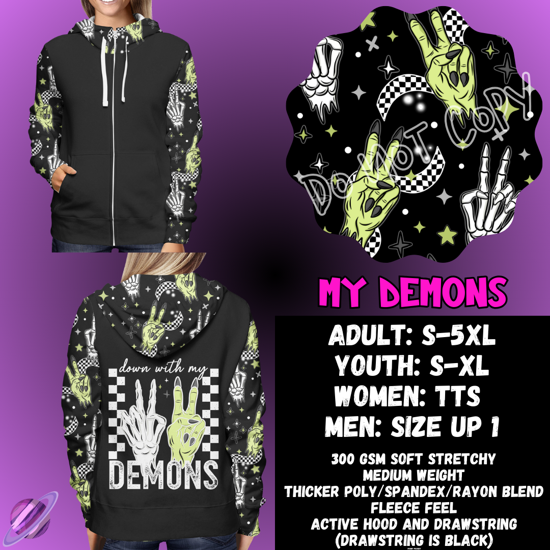 MY DEMONS - ZIP UP HOODIE OUTFIT RUN PREORDER CLOSES 1/26