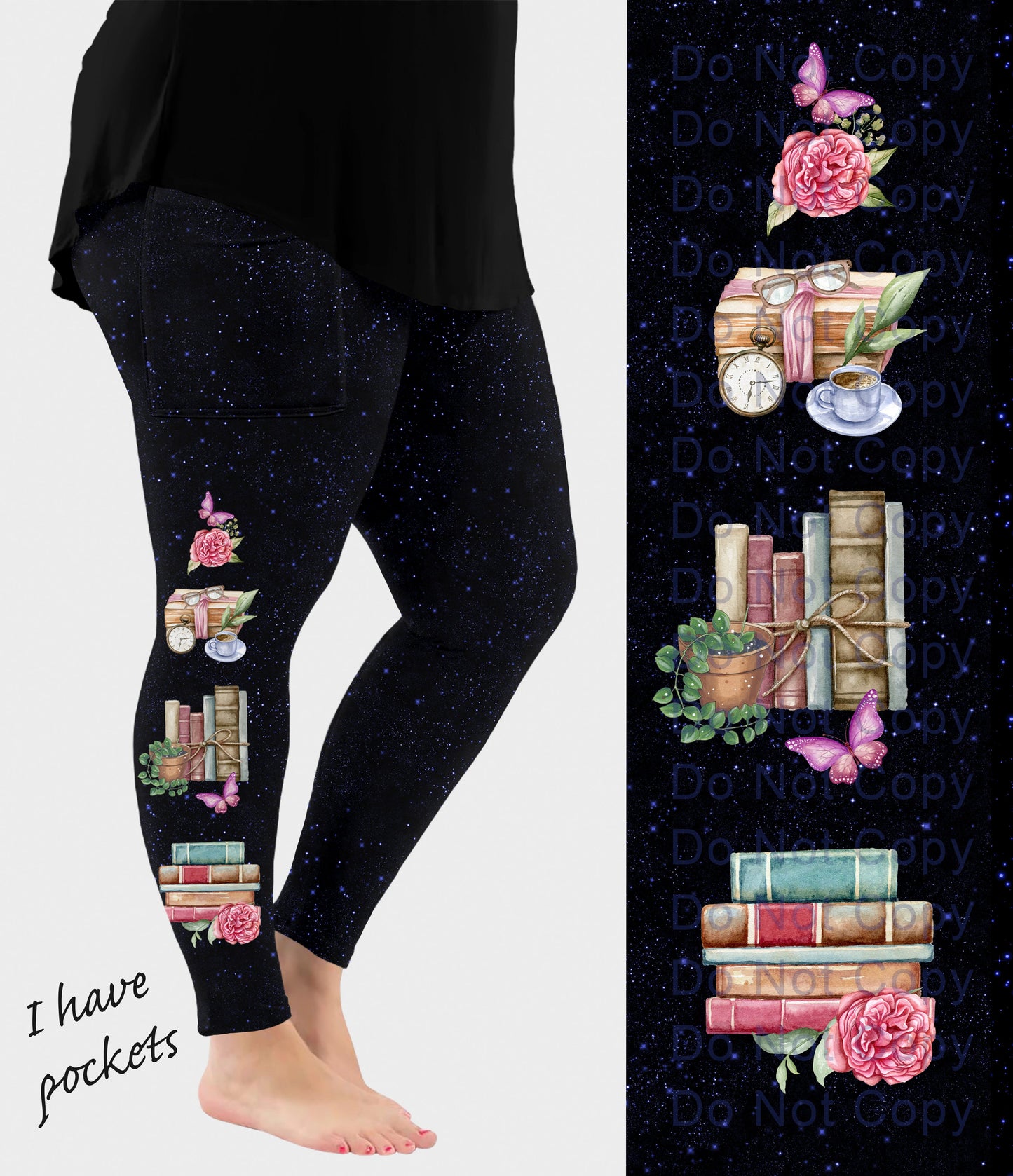 RTS - One More Chapter Side Design Leggings with Pockets